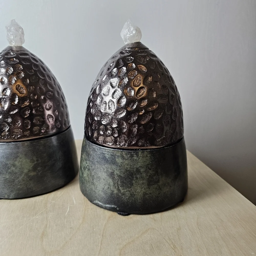Cyan Designs Set of Two Aluminum & Iron Chestnut Containers